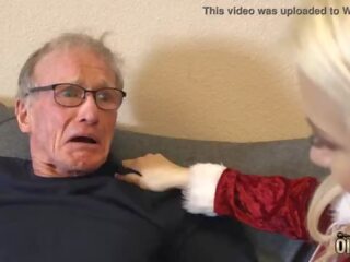 70 year old man fucks 18 year old adolescent she swallows all his cum